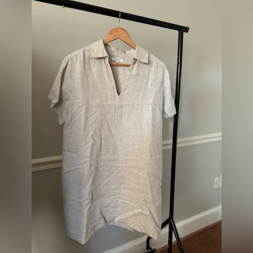 Madewell V-Neck 100% Linen Mini Dress